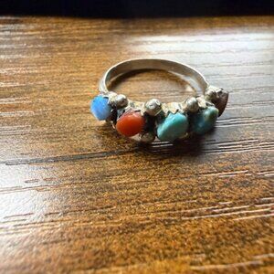 Multi-Stone Sterling Silver Ring – Size 6.5 – Never Worn